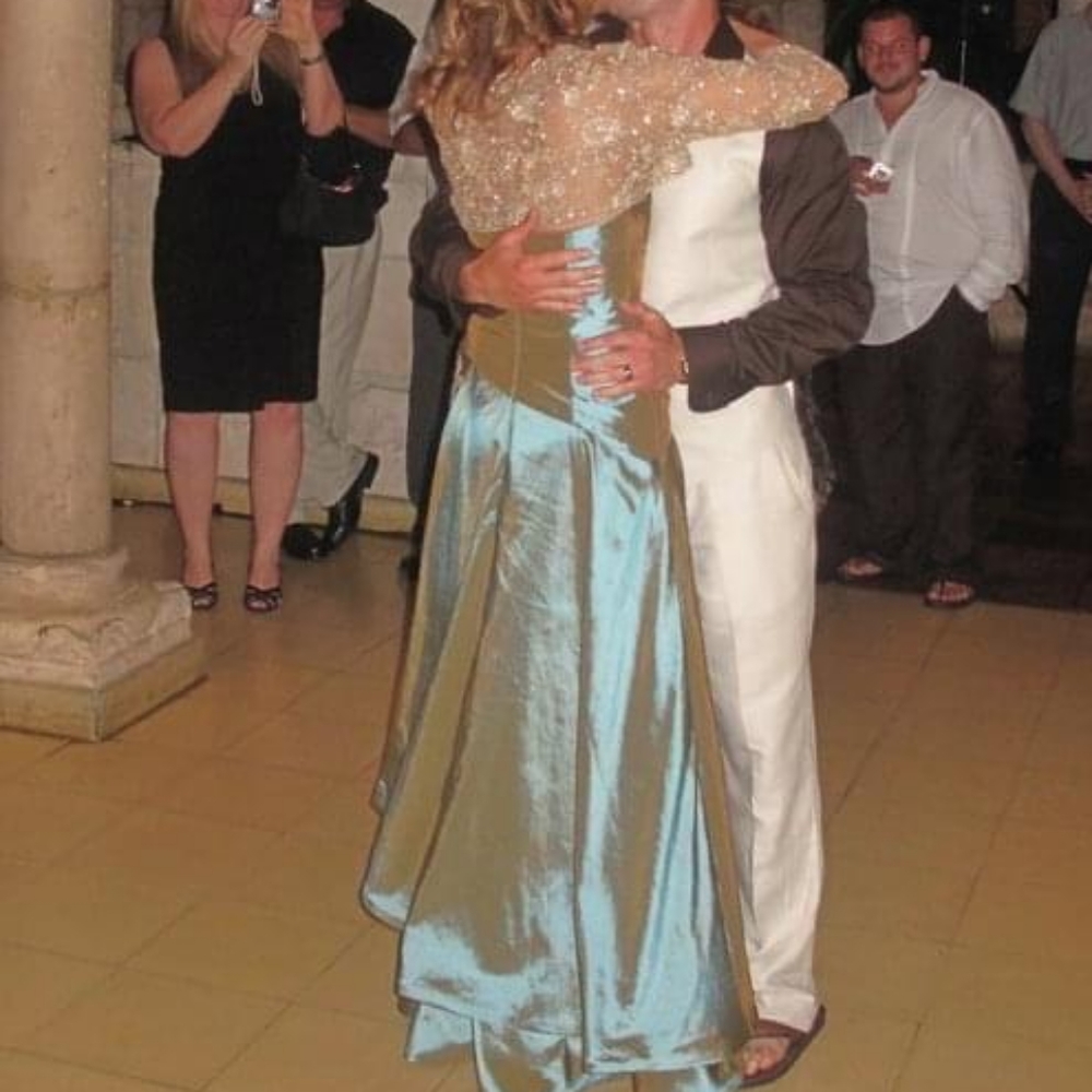 MONTAGE by Mon Cheri Satin Strapless Beaded Evening Gown sz 2 & matching jacket - Picture 6 of 6